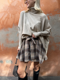 Jupe/short STELLA à carreaux chocolat