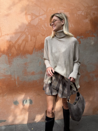 Jupe/short STELLA à carreaux chocolat