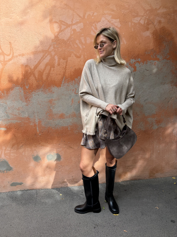 Jupe/short STELLA à carreaux chocolat