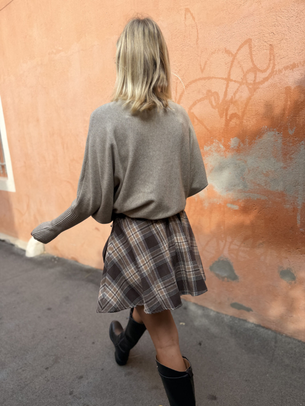 STELLA chocolate checkered skirt/shorts