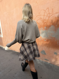 STELLA chocolate checkered skirt/shorts