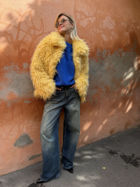 Coat & scarf CRAWFORD yellow
