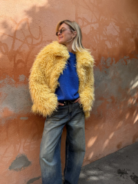 Coat & scarf CRAWFORD yellow