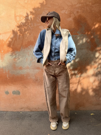 Camel NESTOR corduroy pants
