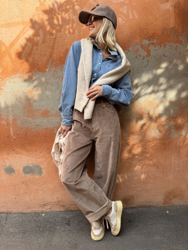 Camel NESTOR corduroy pants