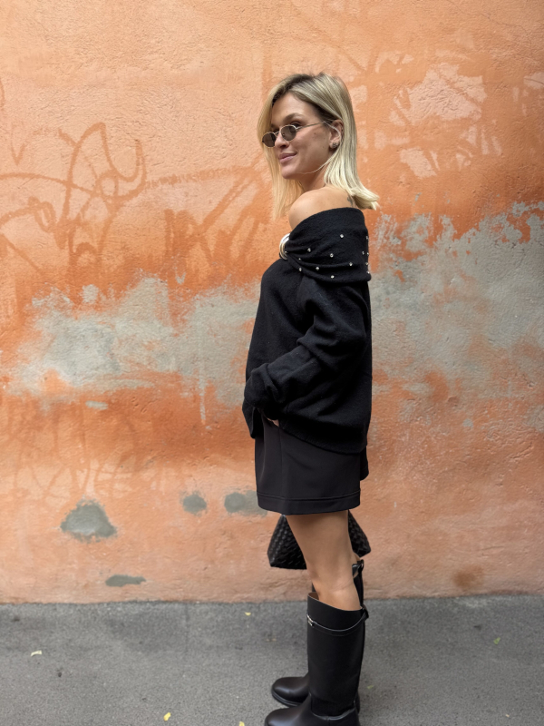 Pull strass HARPER noir